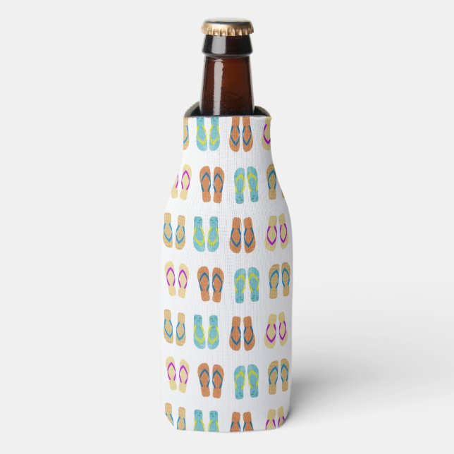 Colorful Summer Beach Party Flip Flops Bottle Cool Cooler (Bottle Front)