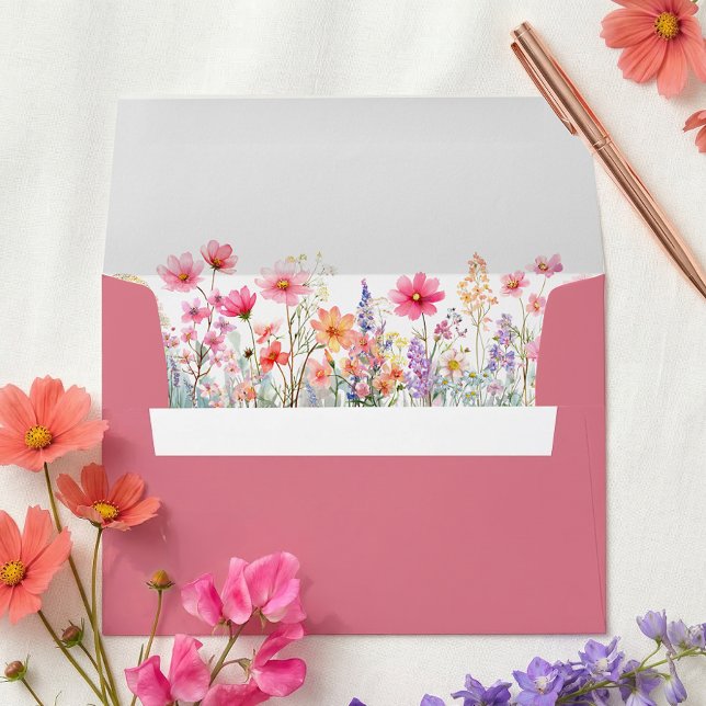 Colorful Summer Boho Wildflower Wedding Envelope (Creator Uploaded)