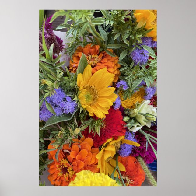 Colorful Summer Bouquet Poster (Front)