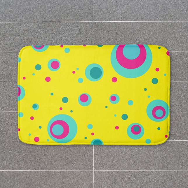 Colorful Summer Bubbles dots Yellow Fresh pattern Bathroom Mat (Creator Uploaded)
