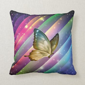 Colorful Summer Butterfly Throw Pillow by PillowCloud at Zazzle