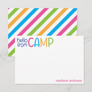 Colorful Summer Camp Personalized Note Cards