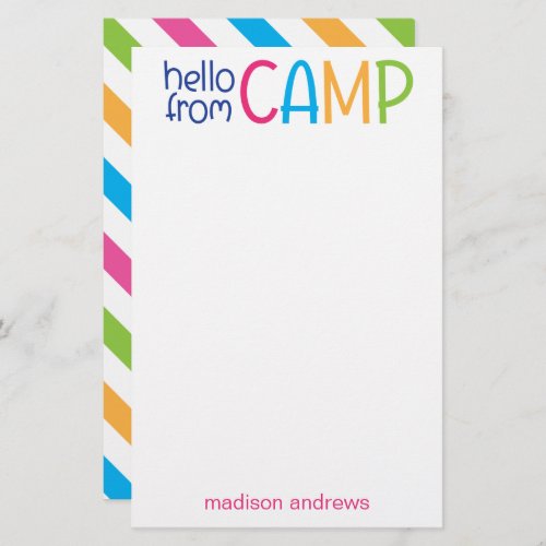 Colorful Summer Camp Personalized Stationery