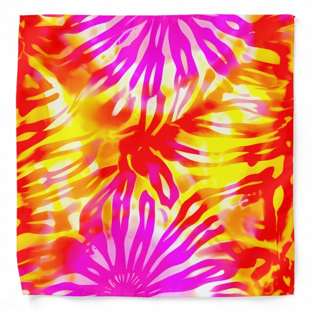 COLORFUL SUMMER DESIGN TIE-DYE  BANDANA (Front)