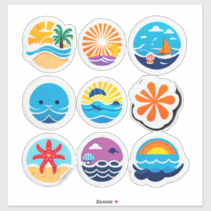 Colorful Summer Emoji Sticker