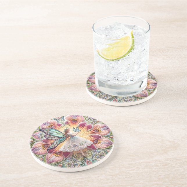 Colorful Summer Fairy Butterfly Coaster (Side)