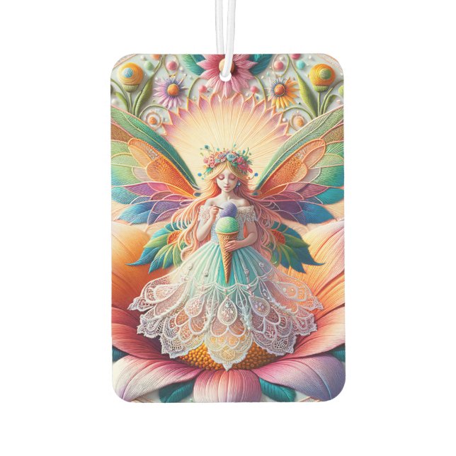Colorful Summer Fairy Two  Illustration Air Freshener (Back)