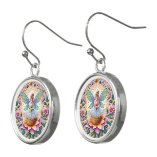 Colorful Summer Fairy Two Illustration Earrings