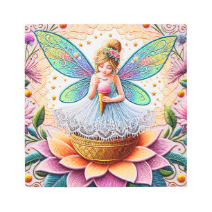 Colorful Summer Fairy Two Illustration Metal Print