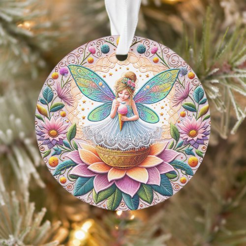 Colorful Summer Fairy Two  Illustration Ornament