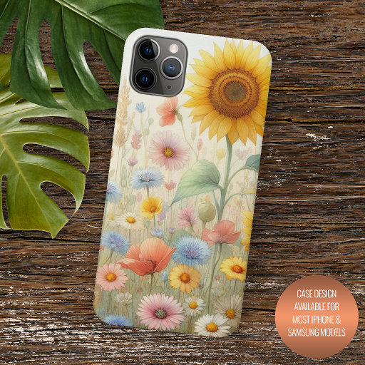 Colorful Summer Fieldflowers Floral Watercolor Art iPhone 11 Pro Max Case