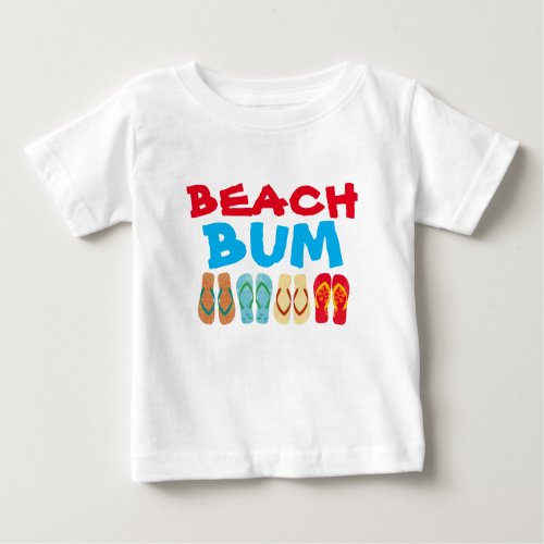 Colorful Summer Flip Flops Beach Bum Baby Dress Baby T_Shirt