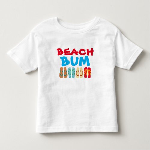 Colorful Summer Flip Flops Beach Bum Kids T Shirt