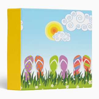 Colorful Summer Flip Flops Fun In The Sun Garden 3 Ring Binder