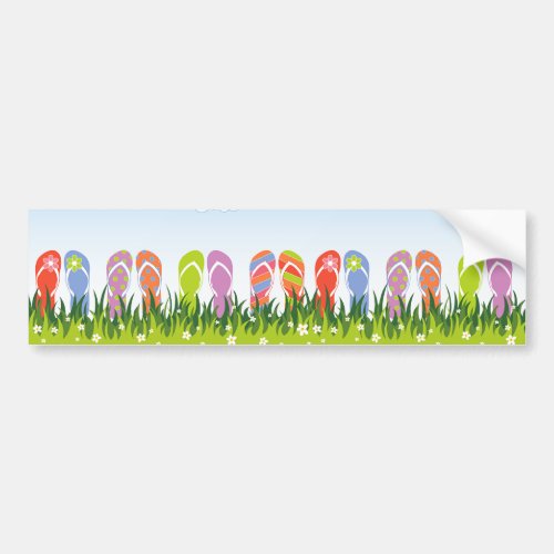 Colorful Summer Flip Flops Fun In The Sun Garden Bumper Sticker