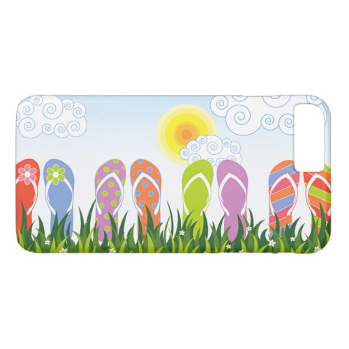 Colorful Summer Flip Flops Fun In The Sun Garden iPhone 8 Plus7 Plus Case