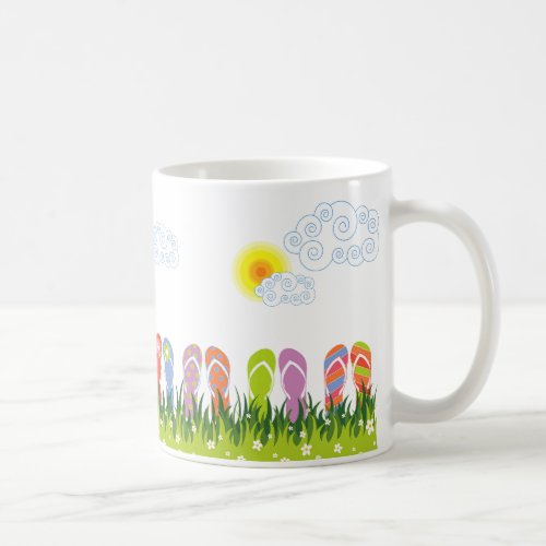 Colorful Summer Flip Flops Fun In The Sun Garden Coffee Mug