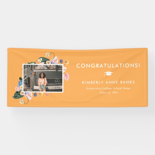 Colorful Summer Floral Graduation Photo Banner