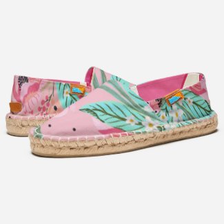 Colorful Summer Floral Print - Pink Espadrilles