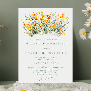 Colorful Summer Floral Wedding Invitation
