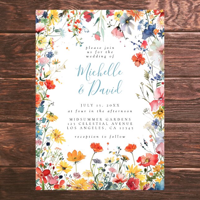Colorful Summer Floral Wedding Invitation (Creator Uploaded)