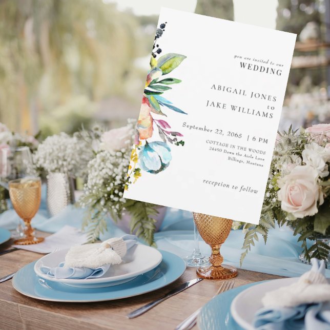 Colorful Summer Floral Wedding Invitation (Creator Uploaded)