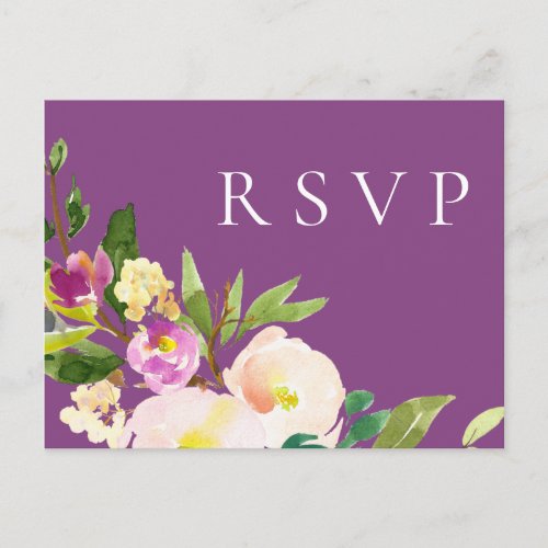 Colorful Summer Floral Wedding RSVP Song Request Invitation Postcard