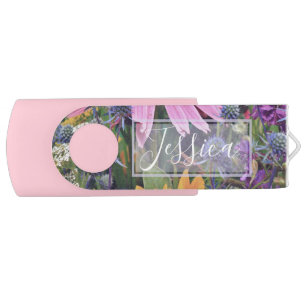 Colorful Summer Flower Garden Personalised Flash Drive