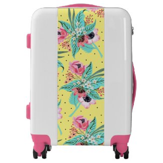 Colorful Summer Flowers Carry On Suitcase Luggage