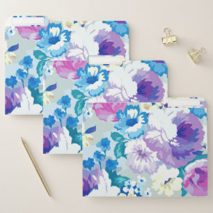 colorful summer flowers file folder
