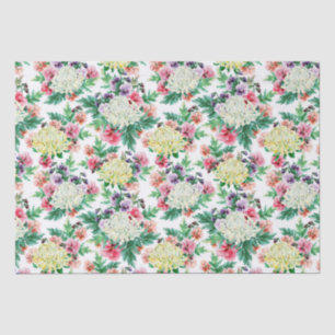 Colorful summer flowers pattern tissue paper