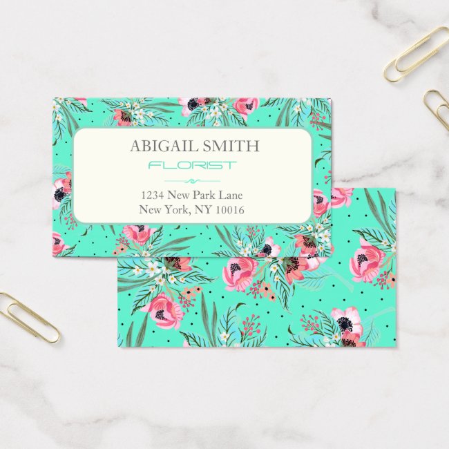 Colorful Summer Flowers Personalized Business Card