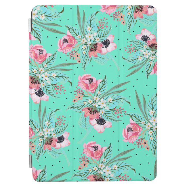 Colorful Summer Flowers Teal iPad Air Cover