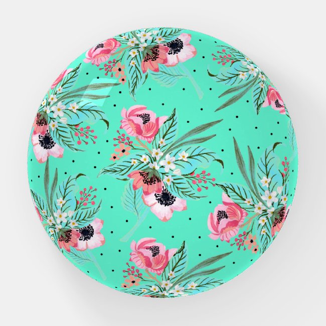 Colorful Summer Flowers - Teal