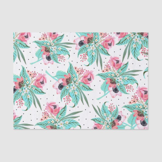 Colorful Summer Flowers Tissue Paper (Front)