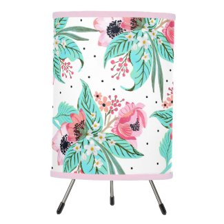 Colorful Summer Flowers Tripod Lamp