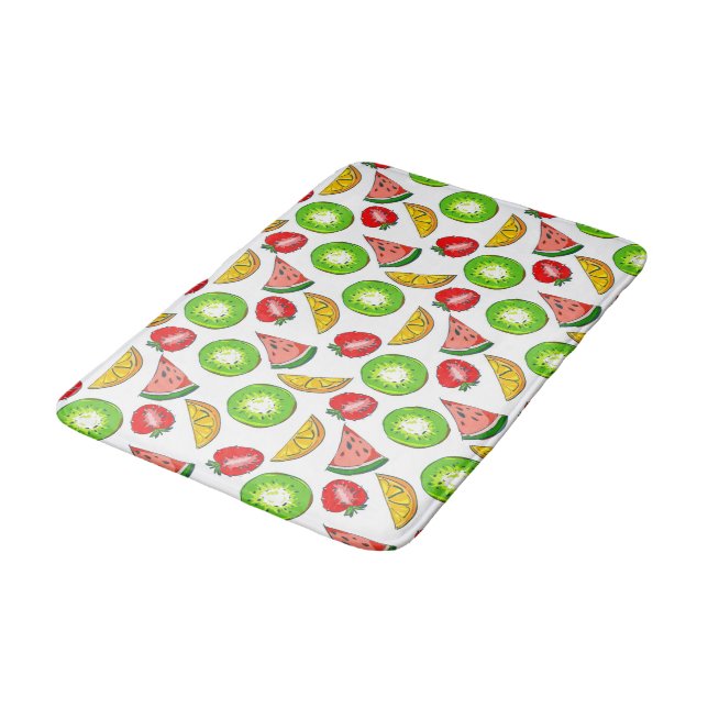 Colorful Summer Fruit Bathroom Mat (Angled)