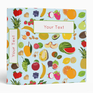Colorful Summer Fruit Pattern 3 Ring Binder