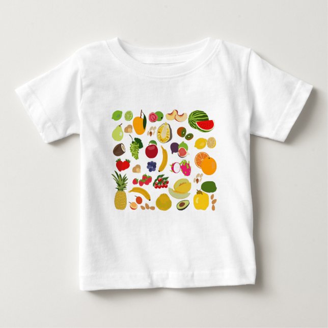Colorful Summer Fruit Pattern Baby T-Shirt (Front)