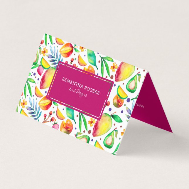 Colorful summer fruit pattern business card (Front)
