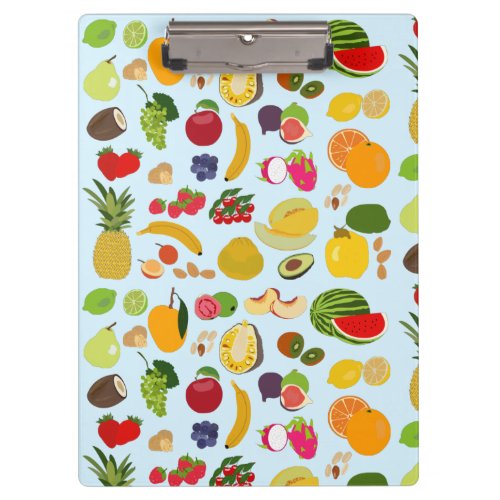 Colorful Summer Fruit Pattern Clipboard