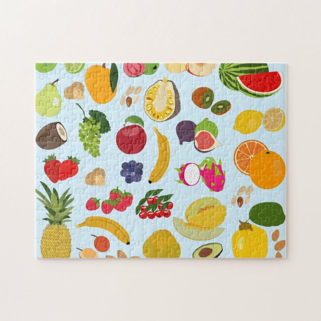 Colorful Summer Fruit Pattern Jigsaw Puzzle (Horizontal)