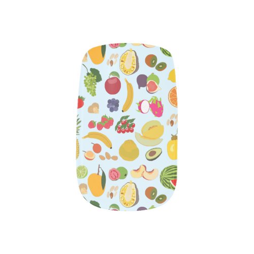 Colorful Summer Fruit Pattern Minx Nail Art