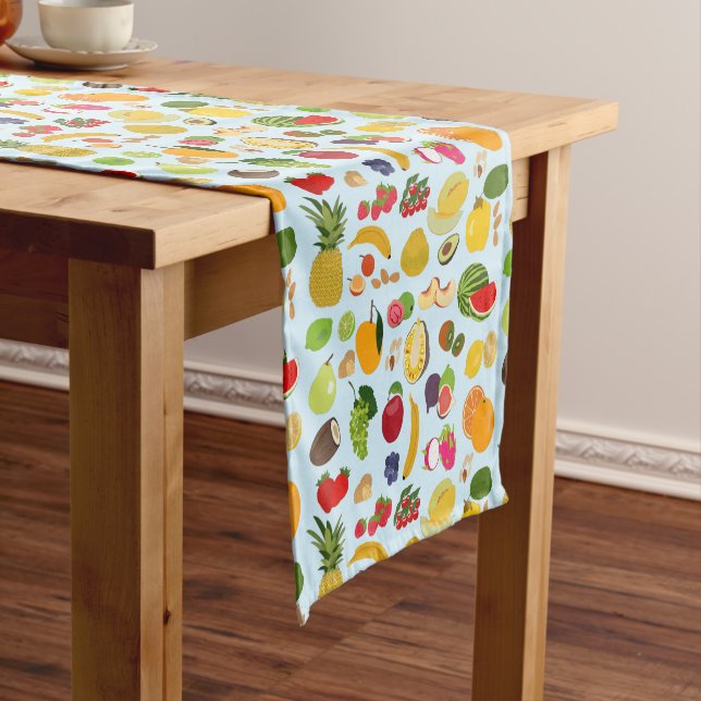 Colorful Summer Fruit Pattern Short Table Runner (In Situ)