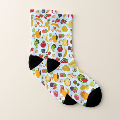 Colorful Summer Fruit Pattern Socks