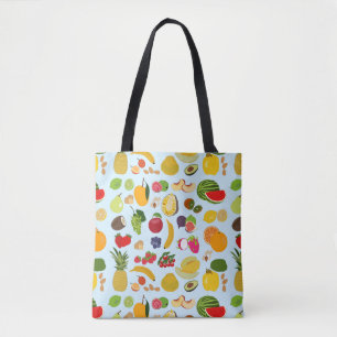 Colorful Summer Fruit Pattern Tote Bag