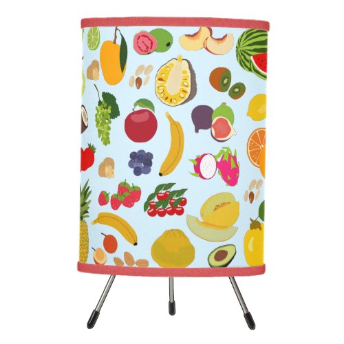 Colorful Summer Fruit Pattern Tripod Lamp