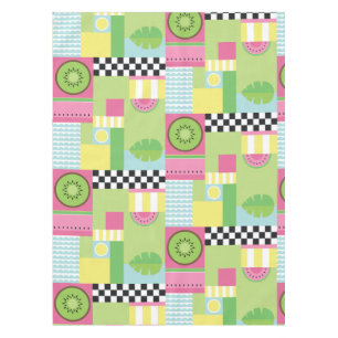 Colorful summer fruit pink green yellow mosaic tablecloth