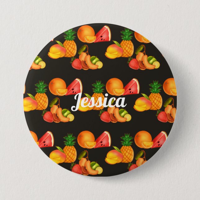 Colorful Summer Fruit Salad Button (Front)