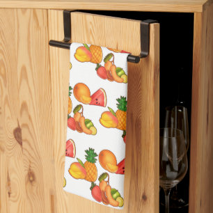 Colorful Summer Fruit Salad Kitchen Towel